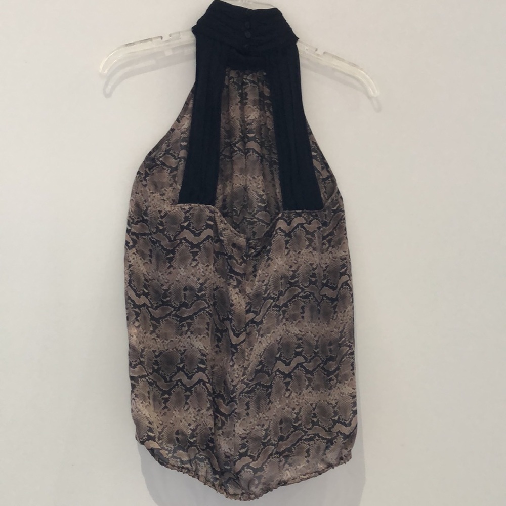 Zara Basic Sheer Snakeskin Pattern Halter Top. Br… - image 6